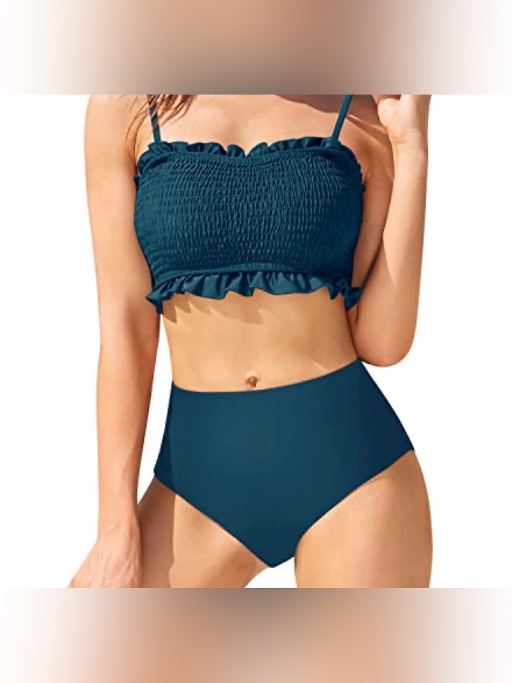 Tempt Me Ruffled Bikini Teal XL NWT